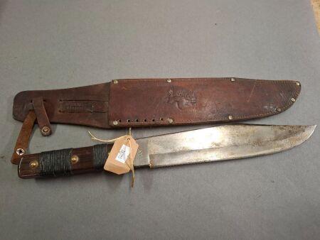 Large Widdler Bowie Knife in Sheath