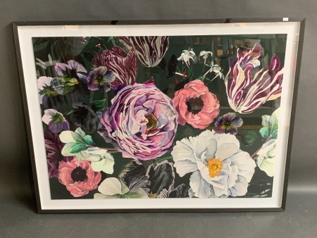 Large Contemporary Framed Floral Print