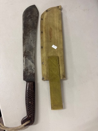 Marked Machete in Sheath