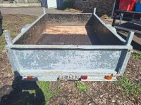1977 Box Trailer - Metal and Wood - Chassis No QPE3597 - 7 Pin Flat Trailer Plug Attached - Jockey Wheel - 6
