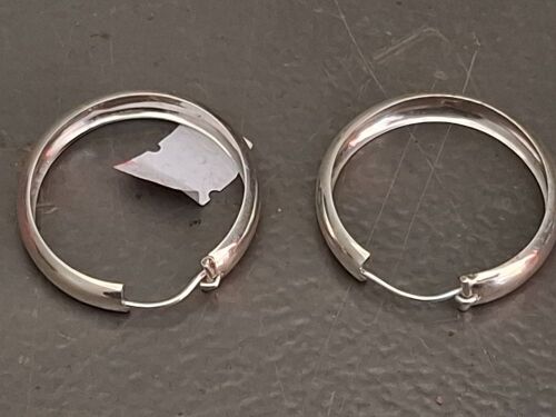 Pair of Sterling Silver Hoop Earrings