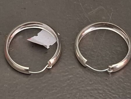 Pair of Sterling Silver Hoop Earrings