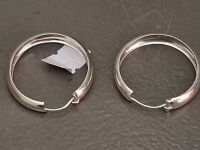 Pair of Sterling Silver Hoop Earrings