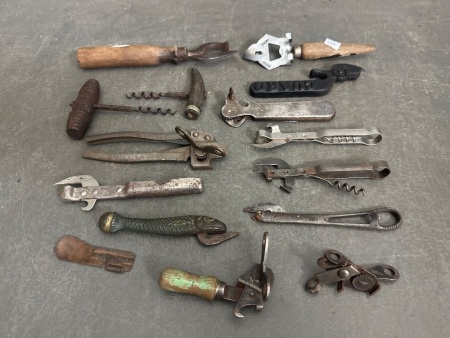 Asst of Vintage Corkscrews and Bottle/Can Openers