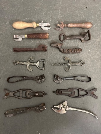 Asst of Vintage Corkscrews and Bottle/Can Openers