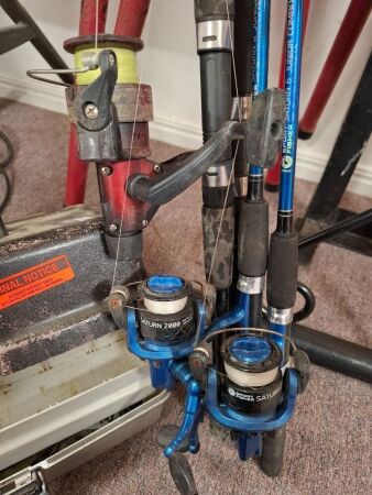 Fishing Equipment - Incs Fishing Rods - Reels - Tackle Box - Yabby Pump