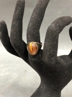 9ct Gold & Tigers Eye Ring - 4