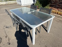 Outdoor Glass Table with 4 Chairs - 3