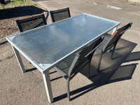 Outdoor Glass Table with 4 Chairs - 4