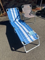 2 Camping Chairs - Incs Beach lounger as new - 3