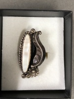 Sterling Silver & Mother of Pearl Navajo Ring - 5