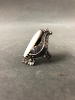 Sterling Silver & Mother of Pearl Navajo Ring - 6