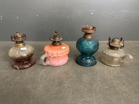 4 Art Deco Kerosene Lantern - without chimneys