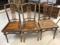 3 Carved Chinese Dining Chairs
