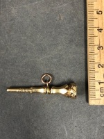 Antique 14ct Gold Watch Key, Set with Topaz - 4