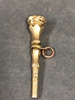 Antique 14ct Gold Watch Key, Set with Topaz - 5