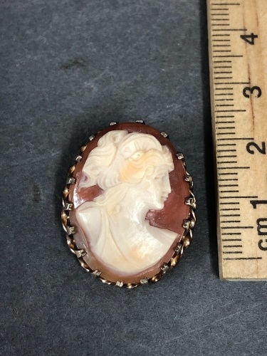 Edwardian 9ct Gold Cameo Brooch