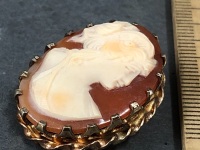 Edwardian 9ct Gold Cameo Brooch - 4