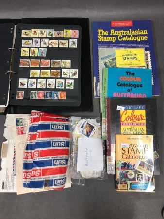 Box Lot of Australian Stamps, Albums & Catalogues