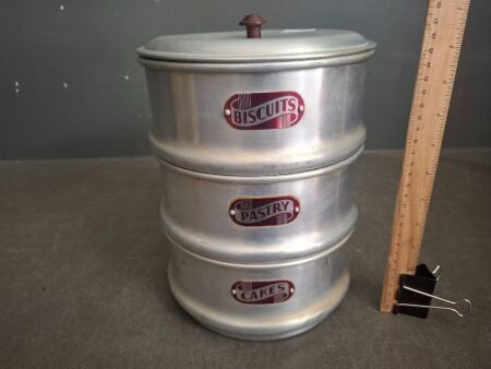 Midcentury Aluminium Stackable Food Canisters