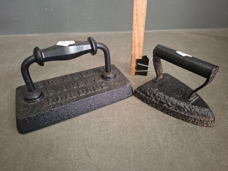 Heiron & Co Heavy Square Sad Iron w. Unbranded Sad Iron