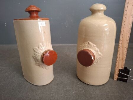1 Bourne England & 1 Lovatts Langley England Stone Ware Bed Warmers