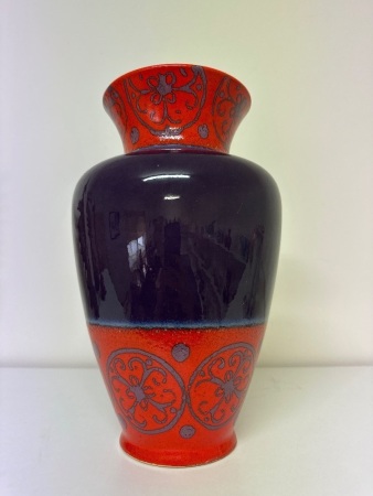 Art Deco Blue & Orange Vase - Germany