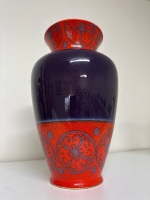Art Deco Blue & Orange Vase - Germany - 3