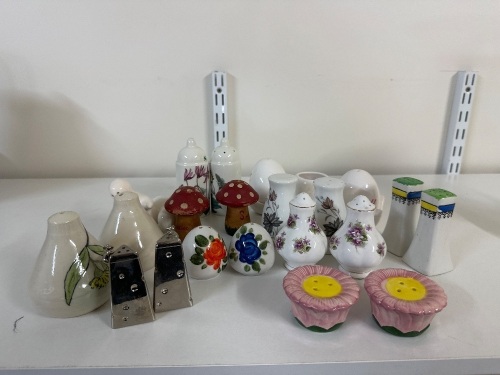 Assortment of Floral Salt & Pepper Shakers