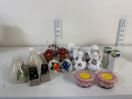 Assortment of Floral Salt & Pepper Shakers