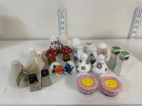 Assortment of Floral Salt & Pepper Shakers - 2