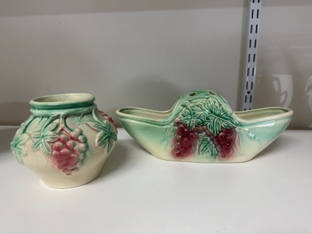 Vintage Australian Pottery Diana Grape Vases