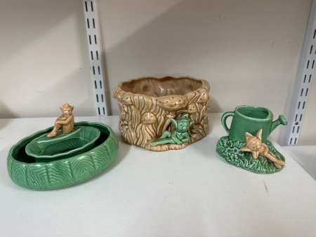 Vintage Sylvac Pixie Ceramic Pieces - Made in England