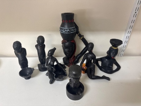 Vintage African Lady & Boy Figurines