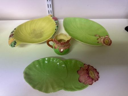 Staffordshire Hand-painted Floral Items