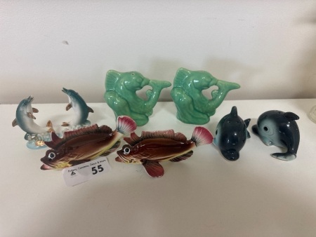 4 Pairs of Ocean Animal Salt & Pepper Shakers