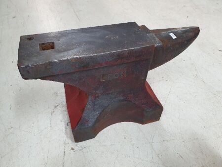 Vintage Blacksmiths Anvil - 232lb - Marked LEON & 90 with Serial No.50142