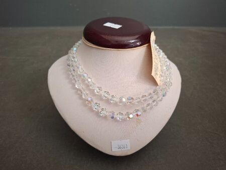 Mid Century Double Strand Crystal Necklace