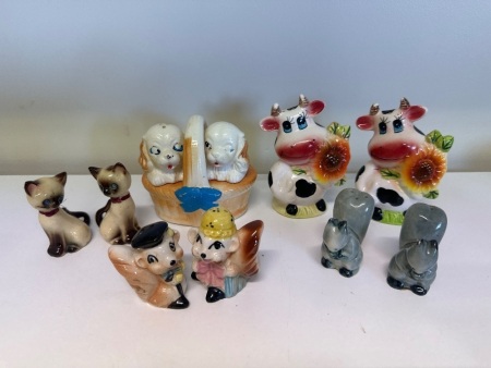 5 Vintage Animal Inspired Salt & Pepper Shakers