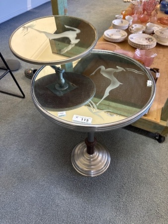 Vintage Art Deco Mirrored Smokers Table