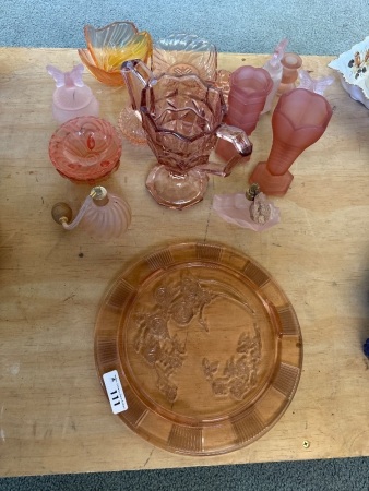 Large Lot of Pink Glassware