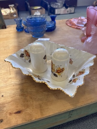 Old Foley James Kent Bowl + Salt & Pepper Shakers - Staffordshire England