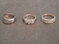 3 Sterling Silver Rings - 2