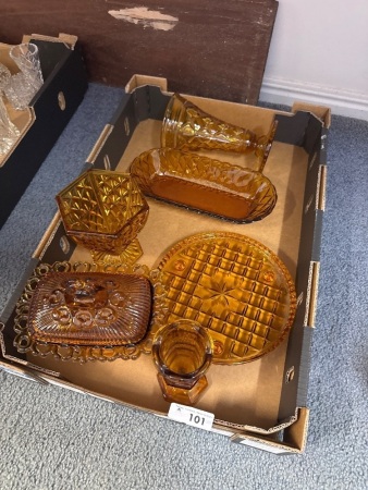 Large Lot of Amber Glassware