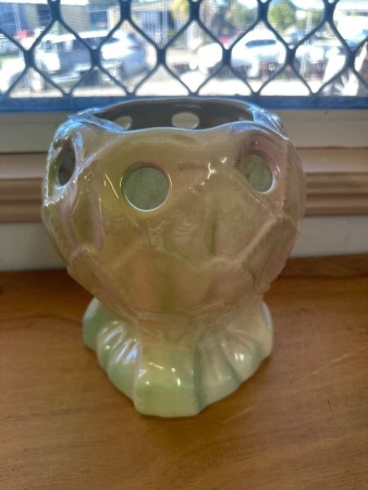 Iridescent Flower Frog Vase