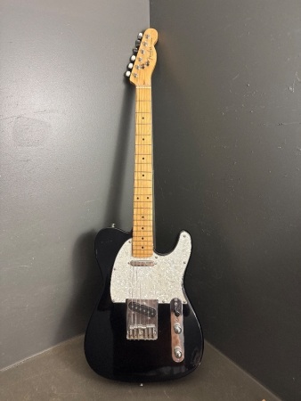 Telecaster Black Electric Guitar marked Fender - no serial numbers