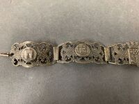 Antique White Metal Souvenir of Paris Bracelet - 3