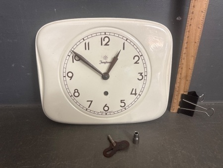 Vintage Ceramic Junghans Wall Clock with key