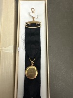 Mourning Locket on Sash Gold Toned - 3