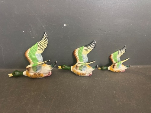 Mid Century Wall Hanging Flying Ducks